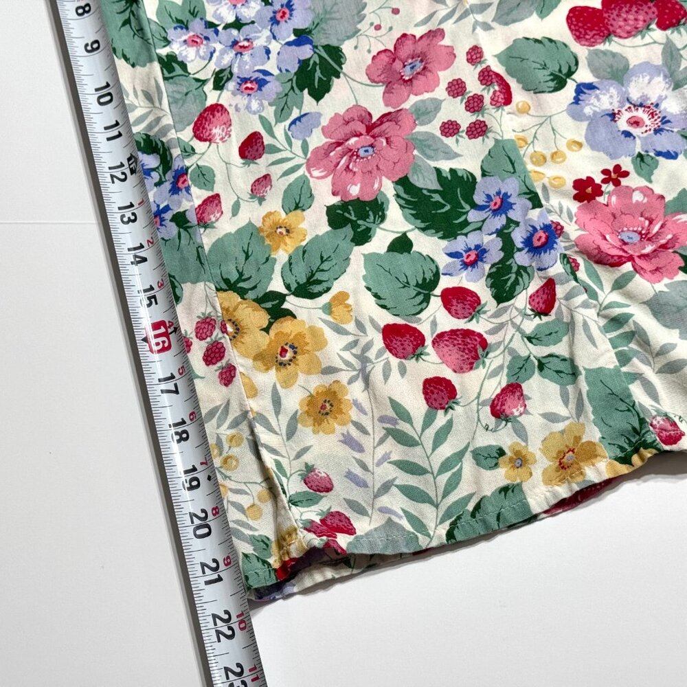 Mango MNG Strawberry Floral Jumpsuit Sleeveless Cottagecore Farm Country Fruit - Picture 15 of 16